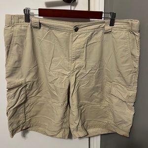 Columbia Men’s cargo shorts. Khaki. Waist 40 and 10” inseam.